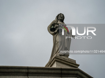 A statue of Lady Justice is standing at The Court of Final Appeal in Hong Kong, on June 11, 2024. (