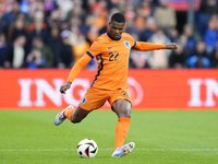 Denzel Dumfries Right Midfield of Netherland and Inter Milan during the international friendly match between Netherlands and Iceland at De K...