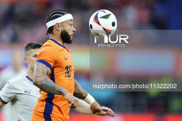 Memphis Depay Centre-Forward of Netherland and Atletico de Madrid during the international friendly match between Netherlands and Iceland at...