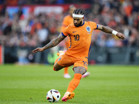 Memphis Depay Centre-Forward of Netherland and Atletico de Madrid during the international friendly match between Netherlands and Iceland at...