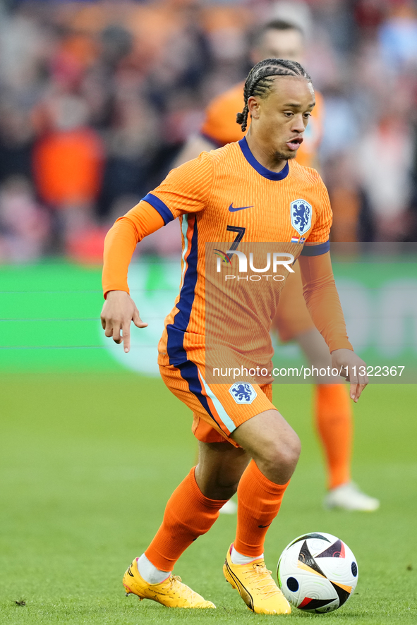 Xavi Simons Attacking Midfield of Netherland and RB Leipzig during the international friendly match between Netherlands and Iceland at De Ku...