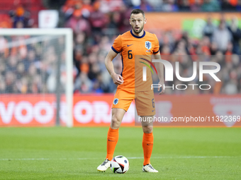 Stefan de Vrij Centre-Back of Netherland and Inter Milan during the international friendly match between Netherlands and Iceland at De Kuip...