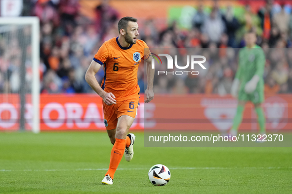 Stefan de Vrij Centre-Back of Netherland and Inter Milan during the international friendly match between Netherlands and Iceland at De Kuip...