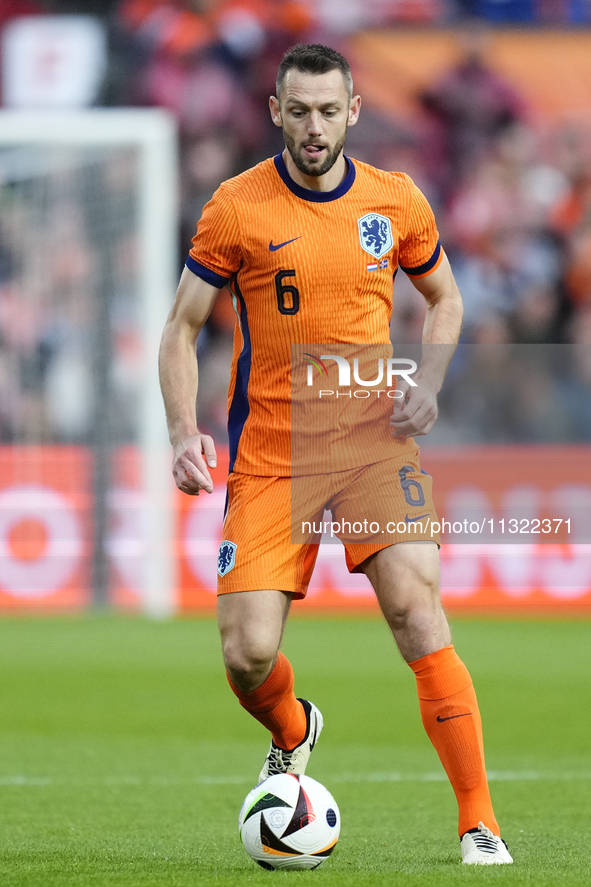 Stefan de Vrij Centre-Back of Netherland and Inter Milan during the international friendly match between Netherlands and Iceland at De Kuip...