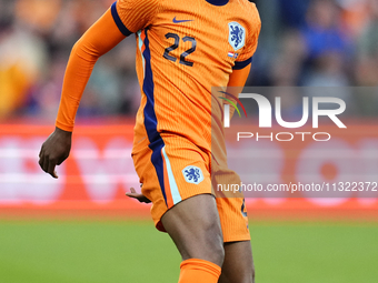 Denzel Dumfries Right Midfield of Netherland and Inter Milan during the international friendly match between Netherlands and Iceland at De K...