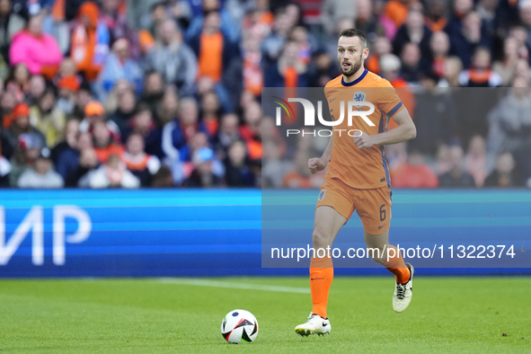 Stefan de Vrij Centre-Back of Netherland and Inter Milan during the international friendly match between Netherlands and Iceland at De Kuip...