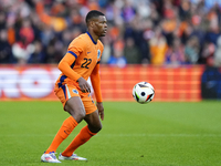 Denzel Dumfries Right Midfield of Netherland and Inter Milan during the international friendly match between Netherlands and Iceland at De K...