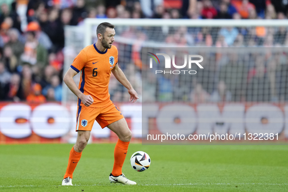 Stefan de Vrij Centre-Back of Netherland and Inter Milan during the international friendly match between Netherlands and Iceland at De Kuip...