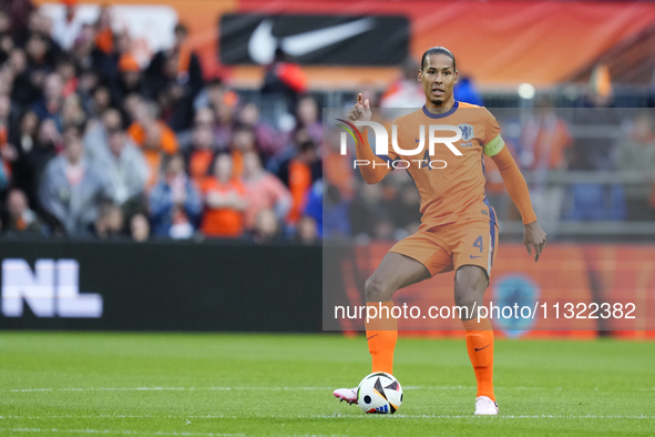 Virgil van Dijk Centre-Back of Netherland and Liverpool FC during the international friendly match between Netherlands and Iceland at De Kui...