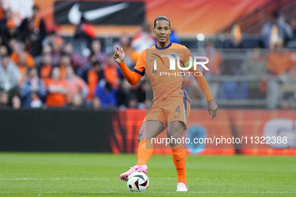 Virgil van Dijk Centre-Back of Netherland and Liverpool FC during the international friendly match between Netherlands and Iceland at De Kui...