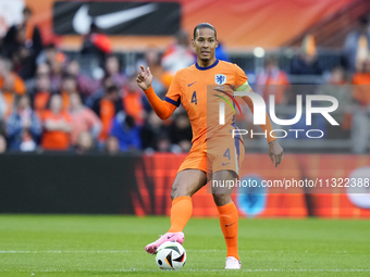 Virgil van Dijk Centre-Back of Netherland and Liverpool FC during the international friendly match between Netherlands and Iceland at De Kui...