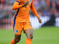 Denzel Dumfries Right Midfield of Netherland and Inter Milan during the international friendly match between Netherlands and Iceland at De K...