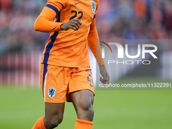 Denzel Dumfries Right Midfield of Netherland and Inter Milan during the international friendly match between Netherlands and Iceland at De K...