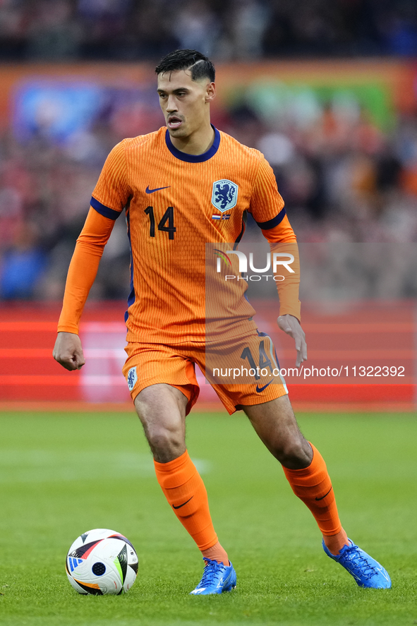 Tijjani Reijnders Central Midfield of Netherland and AC Milan during the international friendly match between Netherlands and Iceland at De...