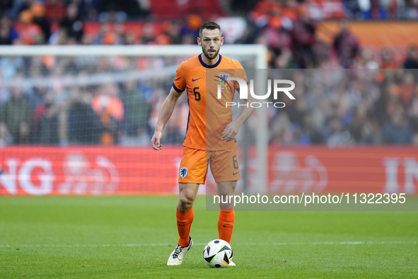 Stefan de Vrij Centre-Back of Netherland and Inter Milan during the international friendly match between Netherlands and Iceland at De Kuip...