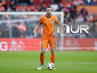 Stefan de Vrij Centre-Back of Netherland and Inter Milan during the international friendly match between Netherlands and Iceland at De Kuip...