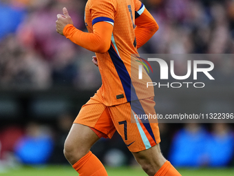 Xavi Simons Attacking Midfield of Netherland and RB Leipzig during the international friendly match between Netherlands and Iceland at De Ku...