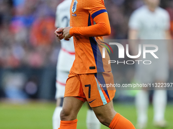 Xavi Simons Attacking Midfield of Netherland and RB Leipzig during the international friendly match between Netherlands and Iceland at De Ku...