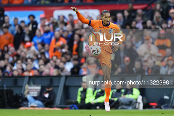 Virgil van Dijk Centre-Back of Netherland and Liverpool FC during the international friendly match between Netherlands and Iceland at De Kui...