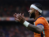 Memphis Depay Centre-Forward of Netherland and Atletico de Madrid during the international friendly match between Netherlands and Iceland at...