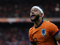 Memphis Depay Centre-Forward of Netherland and Atletico de Madrid during the international friendly match between Netherlands and Iceland at...