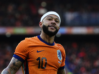 Memphis Depay Centre-Forward of Netherland and Atletico de Madrid during the international friendly match between Netherlands and Iceland at...