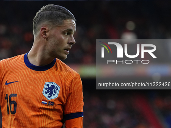 Joey Veerman Central Midfield of Netherland and PSV Eindhoven during the international friendly match between Netherlands and Iceland at De...