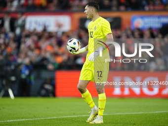 Hakon Rafn Valdimarsson Goalkeeper of Iceland and Brentford FC during the international friendly match between Netherlands and Iceland at De...