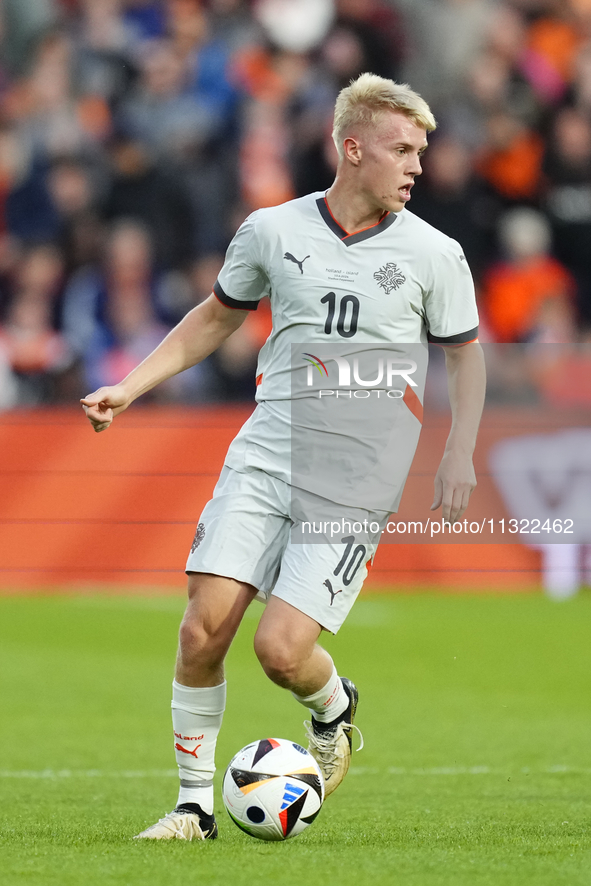 Hakon Arnar Haraldsson Left Winger of Iceland and LOSC Lille during the international friendly match between Netherlands and Iceland at De K...