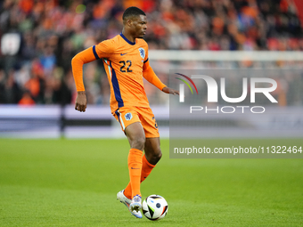 Denzel Dumfries Right Midfield of Netherland and Inter Milan during the international friendly match between Netherlands and Iceland at De K...