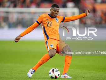 Denzel Dumfries Right Midfield of Netherland and Inter Milan during the international friendly match between Netherlands and Iceland at De K...