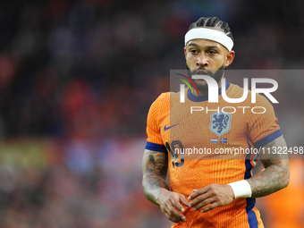 Memphis Depay Centre-Forward of Netherland and Atletico de Madrid during the international friendly match between Netherlands and Iceland at...