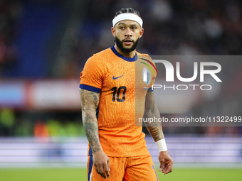 Memphis Depay Centre-Forward of Netherland and Atletico de Madrid during the international friendly match between Netherlands and Iceland at...