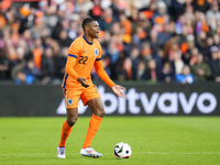 Denzel Dumfries Right Midfield of Netherland and Inter Milan during the international friendly match between Netherlands and Iceland at De K...