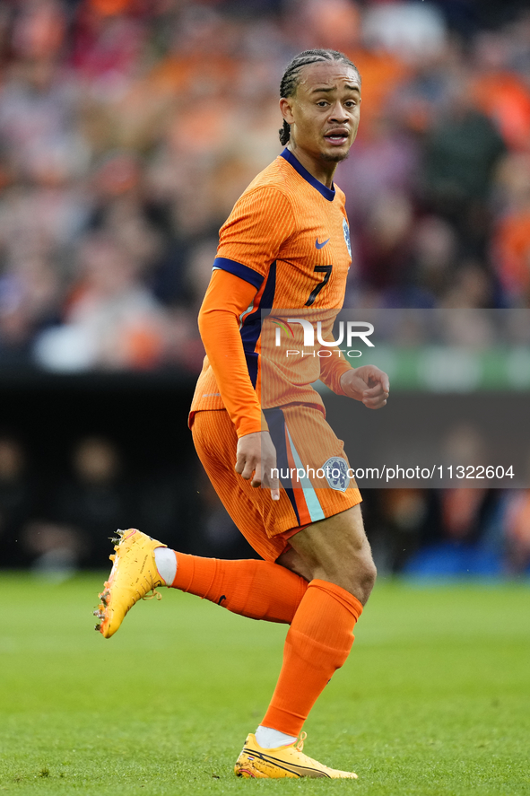 Xavi Simons Attacking Midfield of Netherland and RB Leipzig during the international friendly match between Netherlands and Iceland at De Ku...