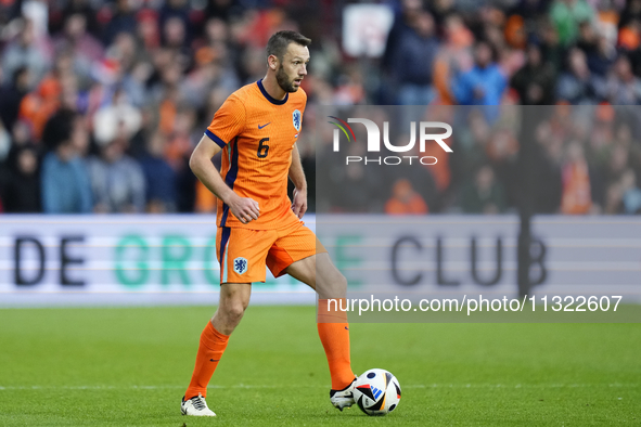 Stefan de Vrij Centre-Back of Netherland and Inter Milan during the international friendly match between Netherlands and Iceland at De Kuip...