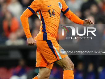 Tijjani Reijnders Central Midfield of Netherland and AC Milan controls the ball during the international friendly match between Netherlands...