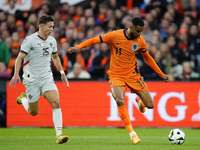 Bjarki Bjarkason Left Winger of Iceland and Venezia FC  and Cody Gakpo Left Winger of Netherland and Liverpool FC compete for the ball durin...