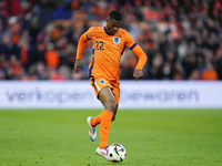 Denzel Dumfries Right Midfield of Netherland and Inter Milan in action during the international friendly match between Netherlands and Icela...