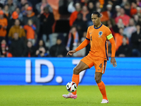 Virgil van Dijk Centre-Back of Netherland and Liverpool FC controls the ball during the international friendly match between Netherlands and...