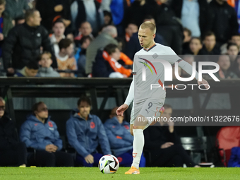 Jon Dagur Thorsteinsson Left Winger of Iceland and Oud-Heverlee Leuven during the international friendly match between Netherlands and Icela...