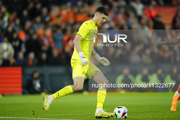 Hakon Rafn Valdimarsson Goalkeeper of Iceland and Brentford FC during the international friendly match between Netherlands and Iceland at De...