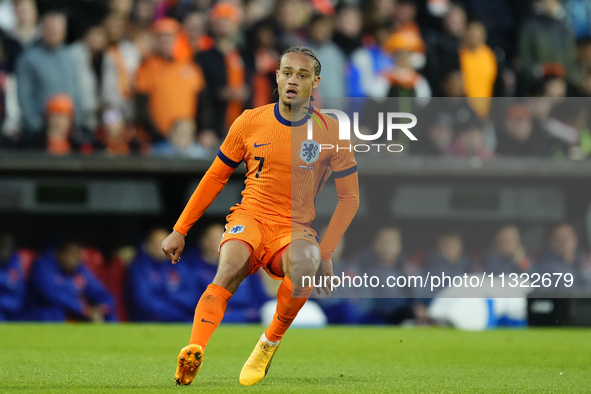 Xavi Simons Attacking Midfield of Netherland and RB Leipzig during the international friendly match between Netherlands and Iceland at De Ku...