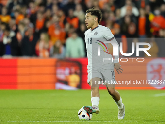 Mikael Anderson Left Winger of Iceland and Aarhus GF during the international friendly match between Netherlands and Iceland at De Kuip on J...