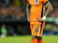 Memphis Depay Centre-Forward of Netherland and Atletico de Madrid reacts during the international friendly match between Netherlands and Ice...