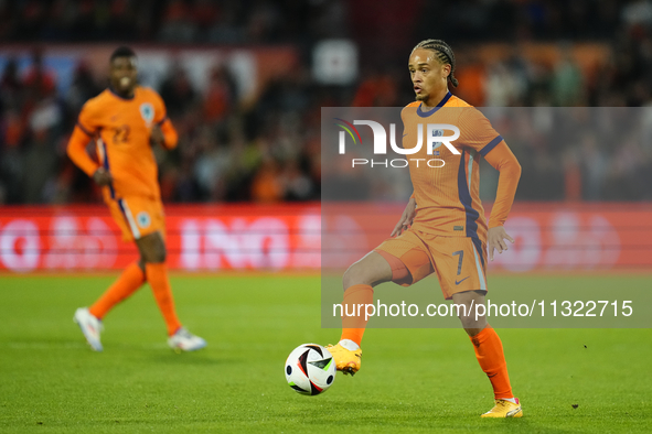 Xavi Simons Attacking Midfield of Netherland and RB Leipzig during the international friendly match between Netherlands and Iceland at De Ku...