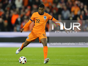 Denzel Dumfries Right Midfield of Netherland and Inter Milan during the international friendly match between Netherlands and Iceland at De K...