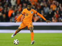 Denzel Dumfries Right Midfield of Netherland and Inter Milan during the international friendly match between Netherlands and Iceland at De K...