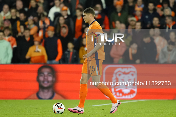 Micky van de Ven Centre-Back of Netherland and Tottenham Hotspur in action during the international friendly match between Netherlands and I...