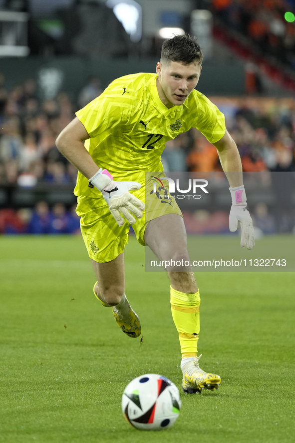 Hakon Rafn Valdimarsson Goalkeeper of Iceland and Brentford FC during the international friendly match between Netherlands and Iceland at De...